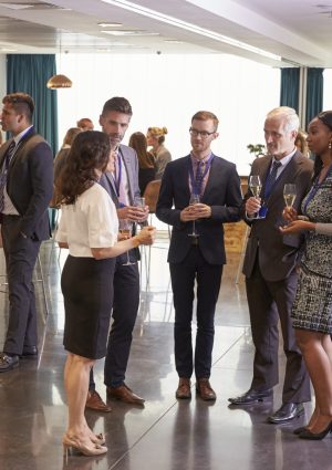 Delegates Networking At Conference Drinks Reception